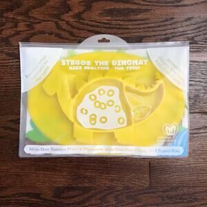 Stegos The Dinomat New In Travel Bag BPA Silicone Suction Placemat & Dish